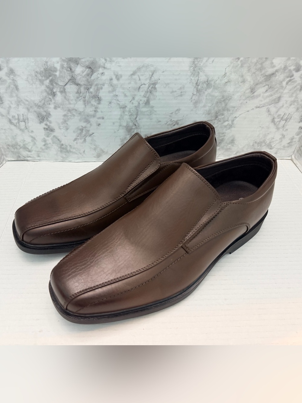 Bruno Marc Men's Brown Slip-On Leather-Style Loafers